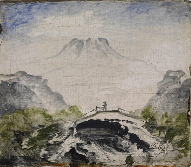 The Gundersen Collection er en imponerende samling av kunst og norske bondeantikviteter. Store deler av samlingen er stilt ut på hotellet Vestlia Resort i fjellbygda Geilo, Norge. The Gundersen Collection har også Norges viktigste private samling med grafikk av Edvard Munch. Ikke minst flere håndkolorerte grafiske verk. Her ser vi Peder Balke, "Den gamle broen". Olje på plate, 10x12 cm. Signert nede til høyre: Balke.