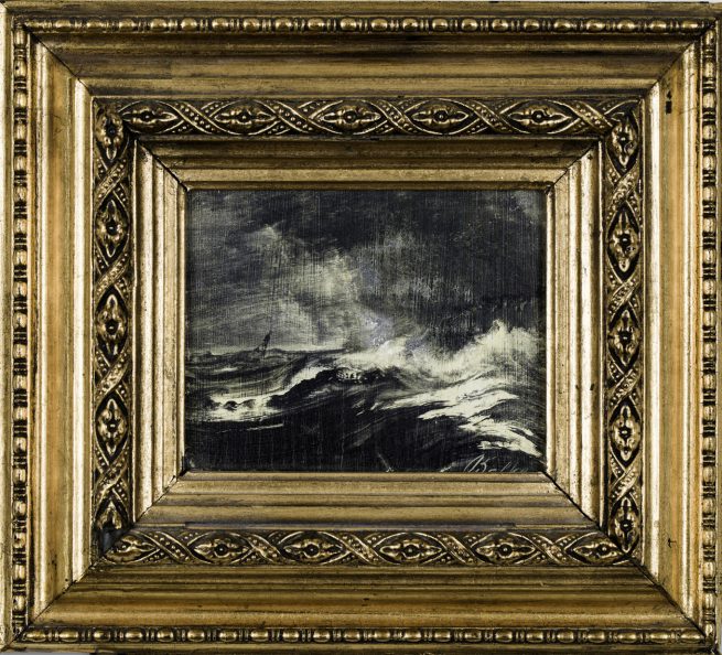 PThe Gundersen Collection er en imponerende samling av kunst og norske bondeantikviteter. Store deler av samlingen er stilt ut på hotellet Vestlia Resort i fjellbygda Geilo, Norge. The Gundersen Collection har også Norges viktigste private samling med grafikk av Edvard Munch. Ikke minst flere håndkolorerte grafiske verk. Her ser vi Peder Balke, marine, olje på treplate, 9x11,5 cm.