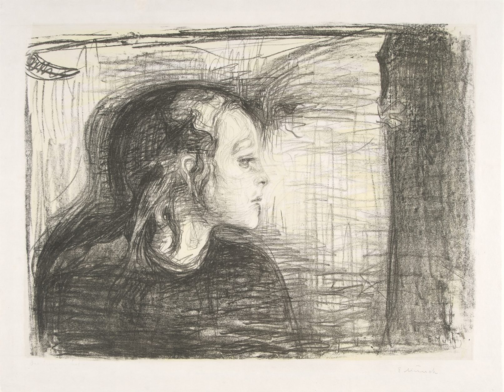 The Gundersen Collection er en imponerende samling av kunst og norske bondeantikviteter. Store deler av samlingen er stilt ut på hotellet Vestlia Resort i fjellbygda Geilo, Norge. The Gundersen Collection har også Norges viktigste private samling med Munch-grafikk. Ikke minst flere håndkolorerte grafiske verk. Her ser vi Edvard Munch, "Det syke barn 1", 1896. Litografi trykt i lys og mørk grå, gult og rødt.